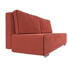 Прямой диван «Уно», еврокнижка, микровельвет, цвет коралловый / кант коричневый - Фото 3