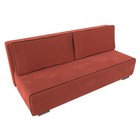 Прямой диван «Уно», еврокнижка, микровельвет, цвет коралловый / кант коричневый - Фото 5