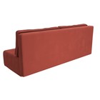 Прямой диван «Уно», еврокнижка, микровельвет, цвет коралловый / кант коричневый - Фото 8
