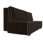 Прямой диван «Уно», еврокнижка, микровельвет, цвет коричневый / кант бежевый - Фото 3