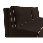 Прямой диван «Уно», еврокнижка, микровельвет, цвет коричневый / кант бежевый - Фото 4