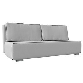 Прямой диван «Уно», еврокнижка, экокожа, цвет белый / кант чёрный