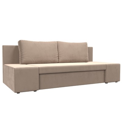 Прямой диван «Сан Марко», еврокнижка, велюр, цвет бежевый