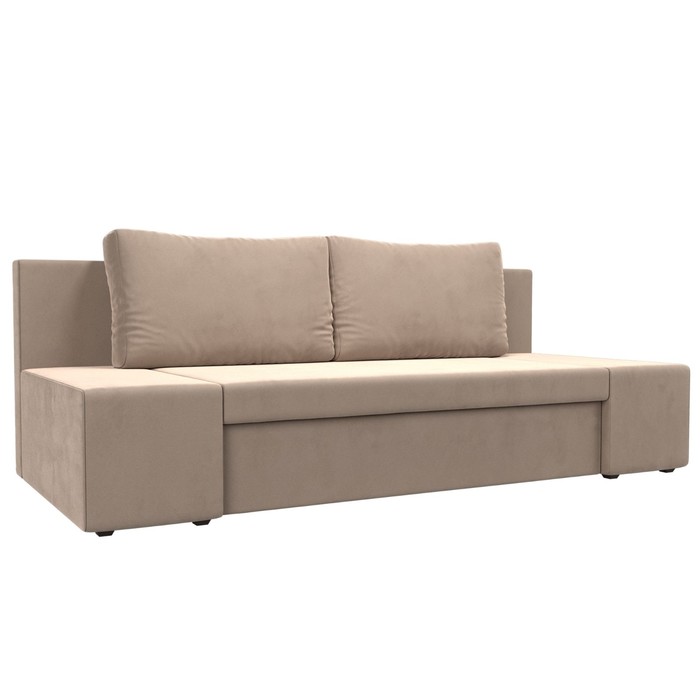 Прямой диван «Сан Марко», еврокнижка, велюр, цвет бежевый - Фото 1