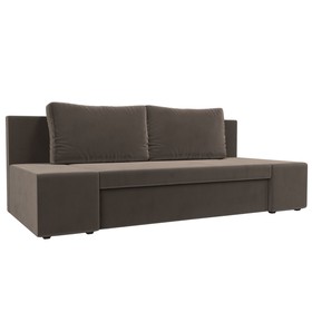 Прямой диван «Сан Марко», еврокнижка, велюр, цвет коричневый