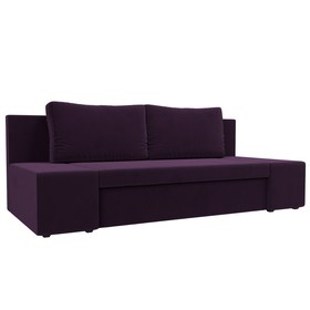 Прямой диван «Сан Марко», еврокнижка, велюр, цвет фиолетовый