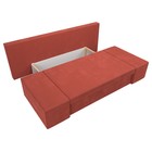 Прямой диван «Сан Марко», еврокнижка, микровельвет, цвет коралловый - Фото 6