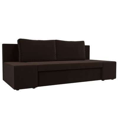 Прямой диван «Сан Марко», еврокнижка, микровельвет, цвет коричневый