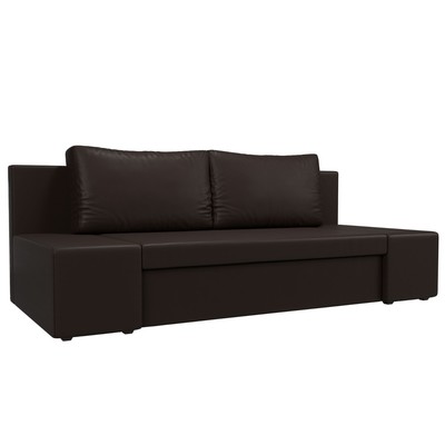 Прямой диван «Сан Марко», еврокнижка, экокожа, цвет коричневый