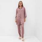 Комплект (сорочка, брюки) женский MINAKU: Light touch цвет темно-розовый, р-р 44 - фото 319082776