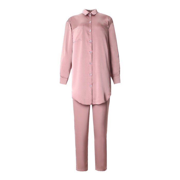 Комплект (сорочка, брюки) женский MINAKU: Light touch цвет темно-розовый, р-р 44 - фото 1909003314