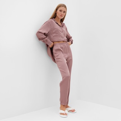 Комплект (сорочка, брюки) женский MINAKU: Light touch цвет темно-розовый, р-р 46