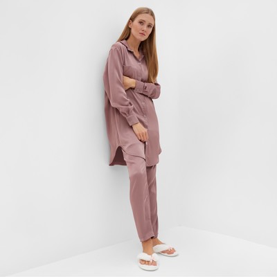 Комплект (сорочка, брюки) женский MINAKU: Light touch цвет темно-розовый, р-р 46