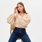Рубашка женская с объёмными рукавами MINAKU: Casual Collection цвет бежевый, размер 46 - Фото 5