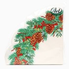 Салфетки бумажные круглые Art Bouquet Rondo «Новогодний венок - 3», 3 слоя, d 32 см, 12 шт - Фото 3