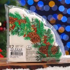 Салфетки бумажные круглые Art Bouquet Rondo «Новогодний венок - 3», 3 слоя, d 32 см, 12 шт - Фото 6