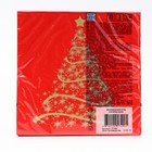 Салфетки новогодние бумажные Home Classic «Волшебная ель на красном», 3 слоя, 33×33 см, 20 шт. - Фото 4