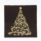 Салфетки новогодние бумажные Home Classic «Волшебная ель на черном», 3 слоя, 33×33 см, 20 шт. - Фото 2
