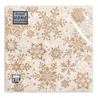 Салфетки новогодние бумажные Home Classic «Золотые снежинки на бежевом», 3 слоя, 33×33 см, 20 шт. - Фото 2