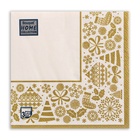 Салфетки бумажные Home Classic «Новогодняя скатерть, золото на белом», 3 слоя, 33×33 см, 20 шт. - Фото 2