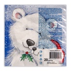 Салфетки новогодние бумажные Art Bouquet «Белые медведи», 3 слоя, 33x33 см, 20 шт - Фото 3