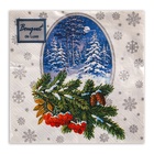 Новогодние салфетки бумажные Art Bouquet «Зимний лес», 3 слоя, 24x24 см, 25 шт - Фото 2