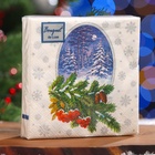 Новогодние салфетки бумажные Art Bouquet «Зимний лес», 3 слоя, 24x24 см, 25 шт - Фото 4