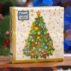 Салфетки бумажные Art Bouquet «Новогодняя ель на белом», 3 слоя, 24×24 см, 25 шт. - Фото 4