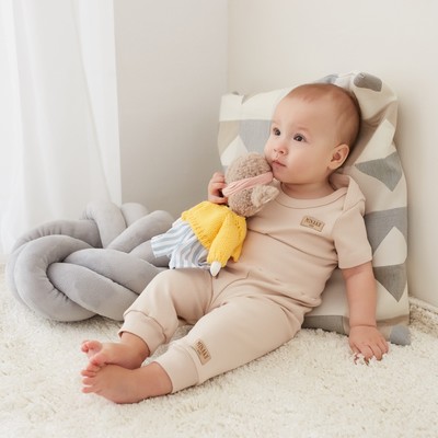 Штаны детские MINAKU, рост 74-80 см, бежевые