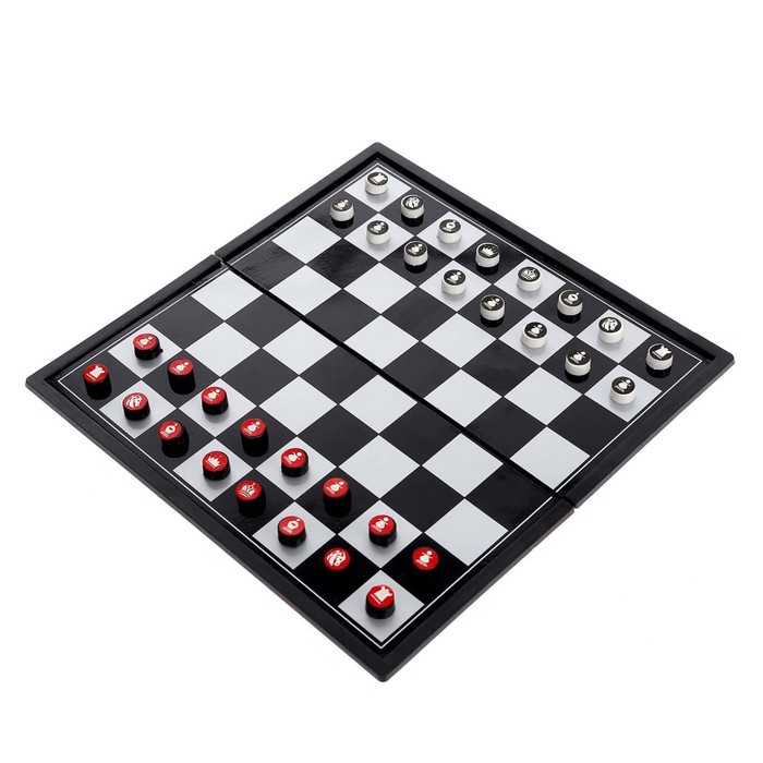 Настольная игра «Шашки, шахматы», 2 в 1, в пакете - Фото 1