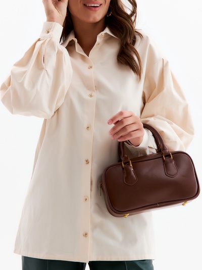 Рубашка женская с объёмными рукавами MINAKU: Casual Collection, размер 48, цвет молочный