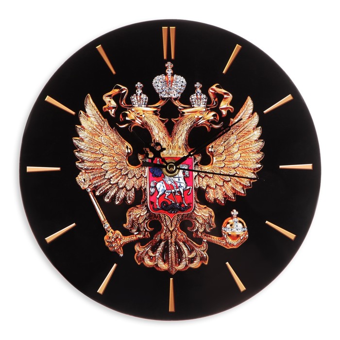 Часы настенные, серия: Интерьер, "Герб", дискретный ход, d-23. см, 1 АА - фото 1906094744
