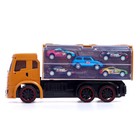 УЦЕНКА Грузовик радиоуправляемый «Автовоз», с 5 машинками, работает от аккумулятора, жёлтый 9316100