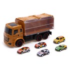 УЦЕНКА Грузовик радиоуправляемый «Автовоз», с 5 машинками, работает от аккумулятора, жёлтый 9316100