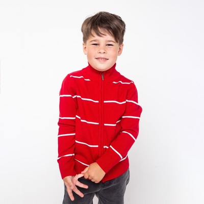 Джемпер для мальчика, цвет красный/цвет белый, рост 104 см (4)