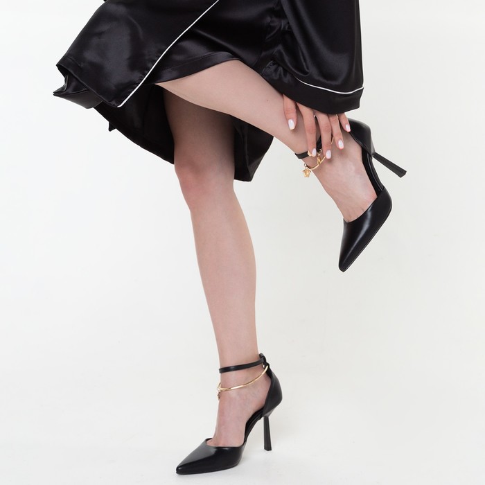 Туфли женские, цвет чёрный, размер 35 - фото 1906094824