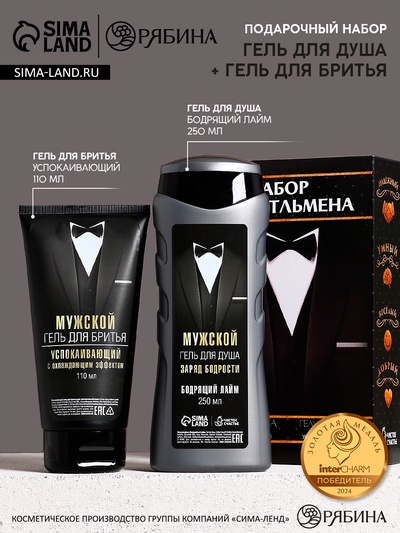 Подарочный набор «Подарок джентльмену», бодрящий гель для душа 250 мл, гель для бритья 110 мл