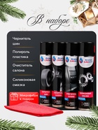 Подарочный набор для ухода за авто «С новым годом!», 5 в 1: чернитель шин, полироль салона, очиститель салона, силиконовая смазка, тряпка из микрофибры - Фото 2