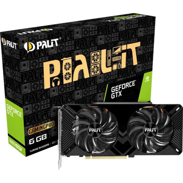 Видеокарта Palit PA-GTX1660SUPER GP 6G, GeForce GTX 1660SUPER 6Gb, GDDR6, DVI, HDMI, DP - фото 51315245