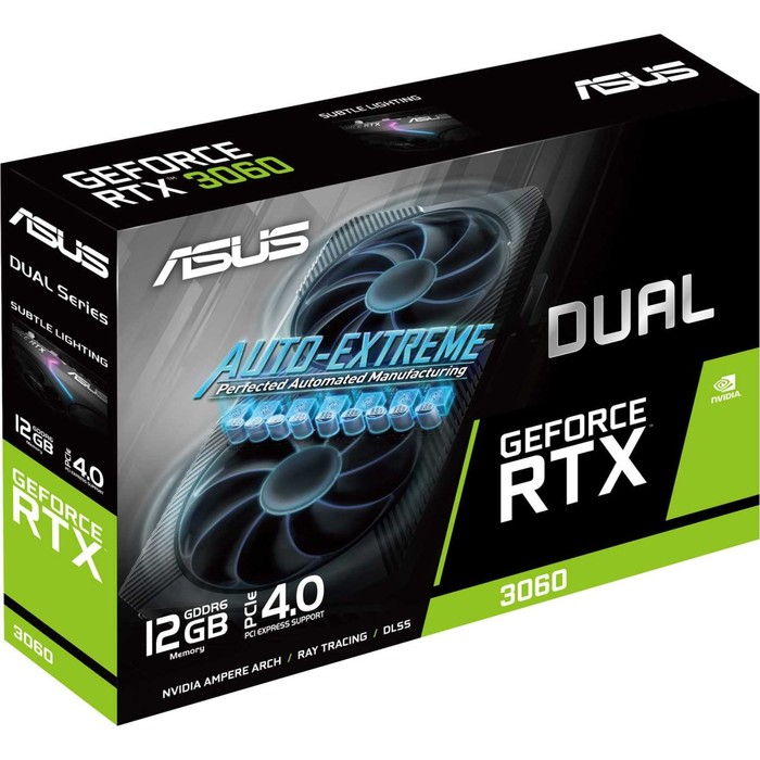 Видеокарта Asus DUAL-RTX3060-12G-V2 LHR, GeForce RTX 3060, 12Gb, GDDR6, HDMI, DP - фото 51673598