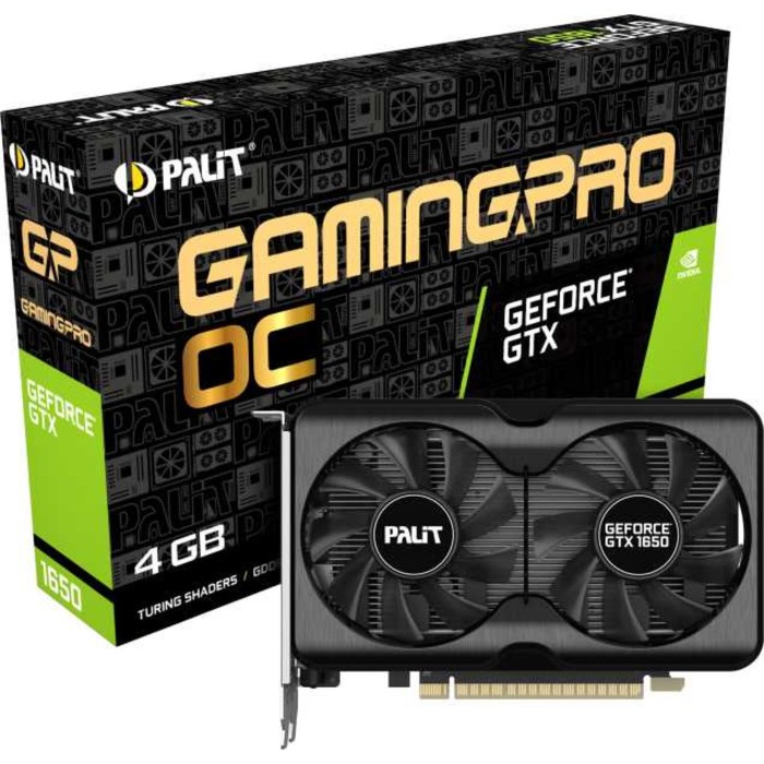 Видеокарта Palit PA-GTX1650 GP OC 4G D6, GeForce GTX 1650, 4Gb, GDDR6, HDMI, DP - фото 51347322