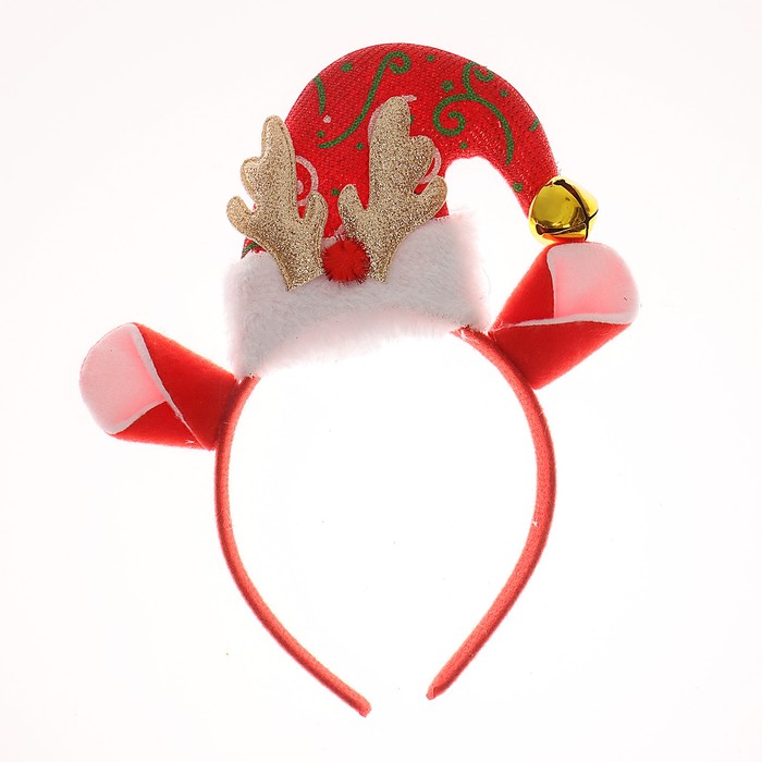 Ободок новогодний карнавальный «Олень» в колпачке - Фото 1