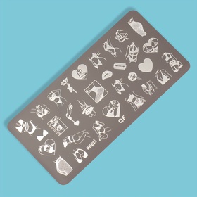 Пластина для стемпинга металлическая «Силуэт», 12×6 см