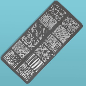 Пластина для стемпинга металлическая «Lines», 12?6 см (комплект 2 шт)