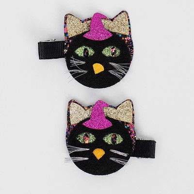 Заколки для волос «Чёрная кошка» набор 2 штуки