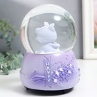 Сувенир полистоун водяной шар музыка, крутится "Медвежонок с барабаном" МИКС 10х10х15 см - фото 42629583