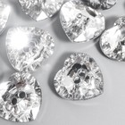Пуговицы пластик 2 прокола кристалл "Сердце" 1,7х1,7 см набор 25 шт 2х5,5х5,5 см - фото 3400525