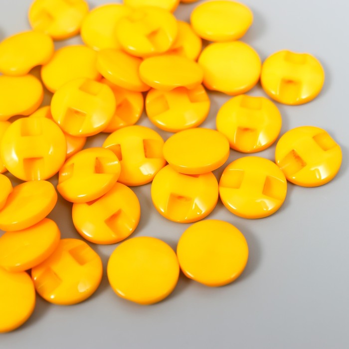 Пуговицы пластик на полуножке "Кругляш оранж" 1,3х1,3 см набор 50 шт 2х5,5х5,5 см - Фото 1