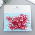 Бусины для творчества пластик "Цветочек жемчужный" набор 40 шт красный 1,5х1,5 см - Фото 4