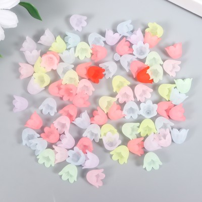 Бусины для творчества пластик «Цветок ландыша пастель» набор 80 шт. полупрозрачный 1.1×1.1×0.9 см